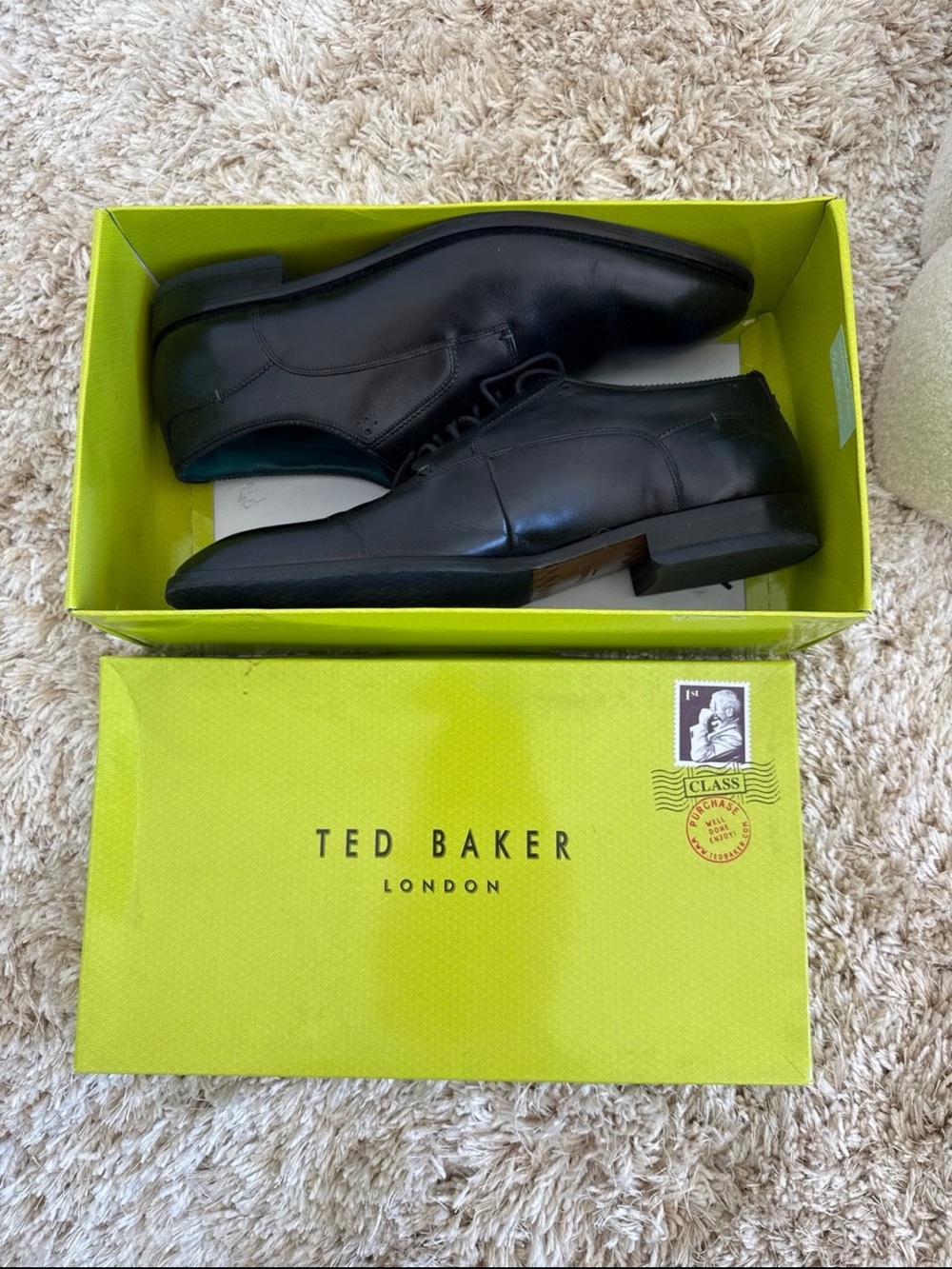Ted Baker London Men's Black Leather Dress Shoes 13 Parals